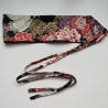 Obi belt in japanese cotton -Crane and peony