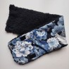 Neckwarmer Boà -Crane blue&silver