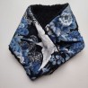 Neckwarmer Boà -Crane blue&silver