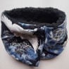 Neckwarmer Boà -Crane blue&silver