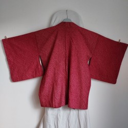 Antique Haori Kimono jacket -Shibori red