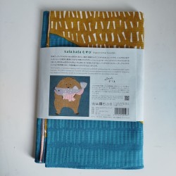 Furoshiki 100cm Bear and salmon