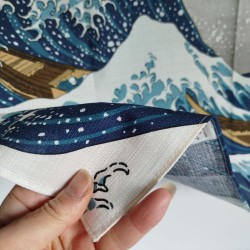 Furoshiki cotton 70cm Big waves of Hokusai