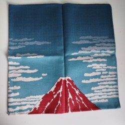 Furoshiki cotone 70cm Fuji rosso di Hokusai