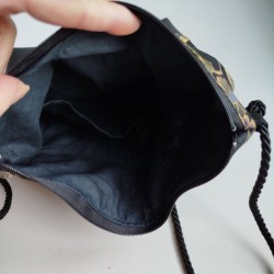 Mini shoulder bag -black peony