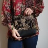 Mini shoulder bag -black peony