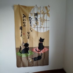 Noren curtain 150cm- cats