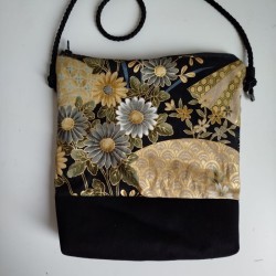 Mini shoulder bag -Fan gold&black