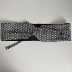 Obi belt in japanese cotton -Asanoha navy