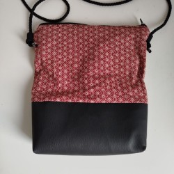 Mini shoulder bag -Asanoha bordeaux