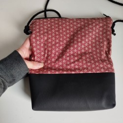 Mini shoulder bag -Asanoha bordeaux