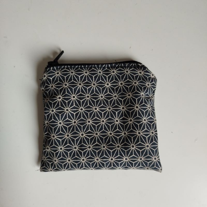 Coin purse Asanoha navy