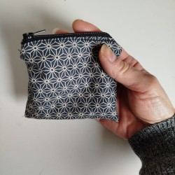 Coin purse Asanoha navy