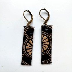 Paper earrings rectangle-black