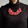 Flower origami choker Red