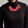 Flower origami choker Red