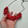 Flower origami choker Red