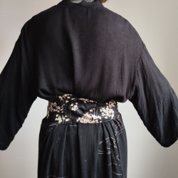 Obi belt in japanese cotton -cherry blossoms