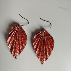 Earrings origami Leaf, amphora