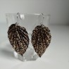 Earrings origami Leaf, Asanoha black