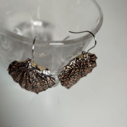 Earrings origami Leaf, Asanoha black