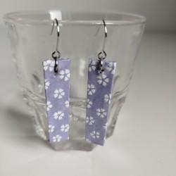 Paper earrings rectangle- Light purple