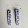 Paper earrings rectangle- Light purple