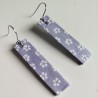 Paper earrings rectangle- Light purple