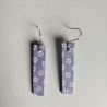 Paper earrings rectangle- Light purple