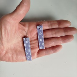 Paper earrings rectangle- Light purple