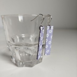 Paper earrings rectangle- Light purple