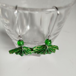 Long earrings origami fan