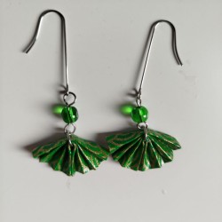 Long earrings origami fan