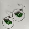 Earrings origami fan in circle