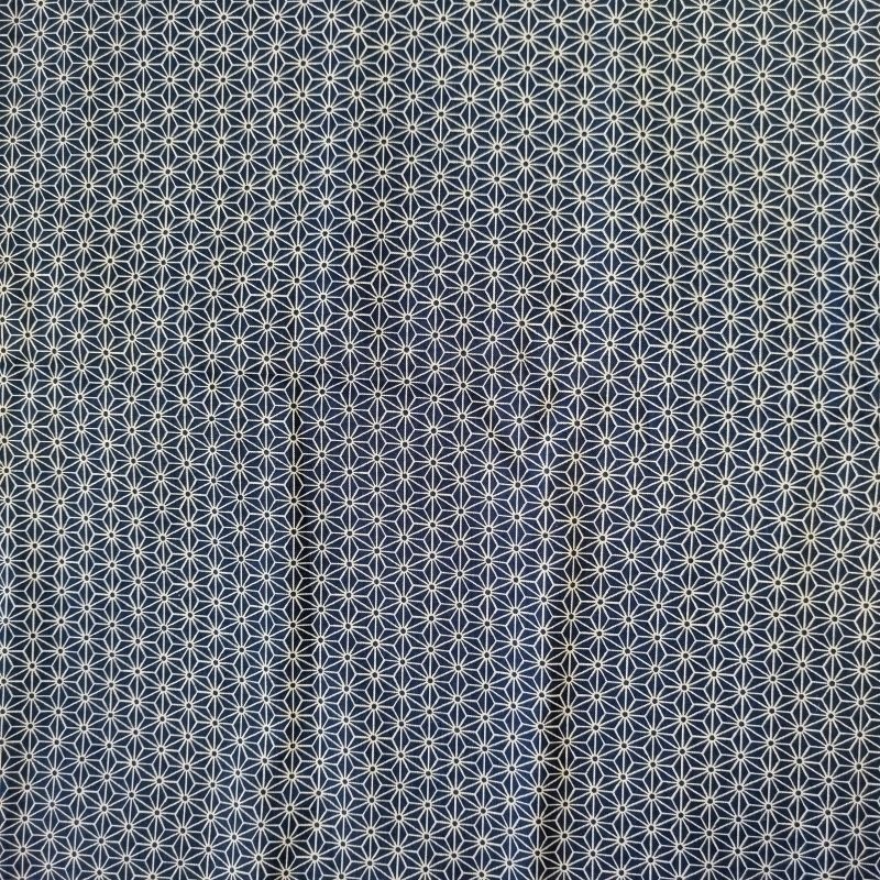 Japanese cotton 100cm Asanoha navy