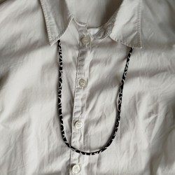 Chirimen cord Necklace Navy...