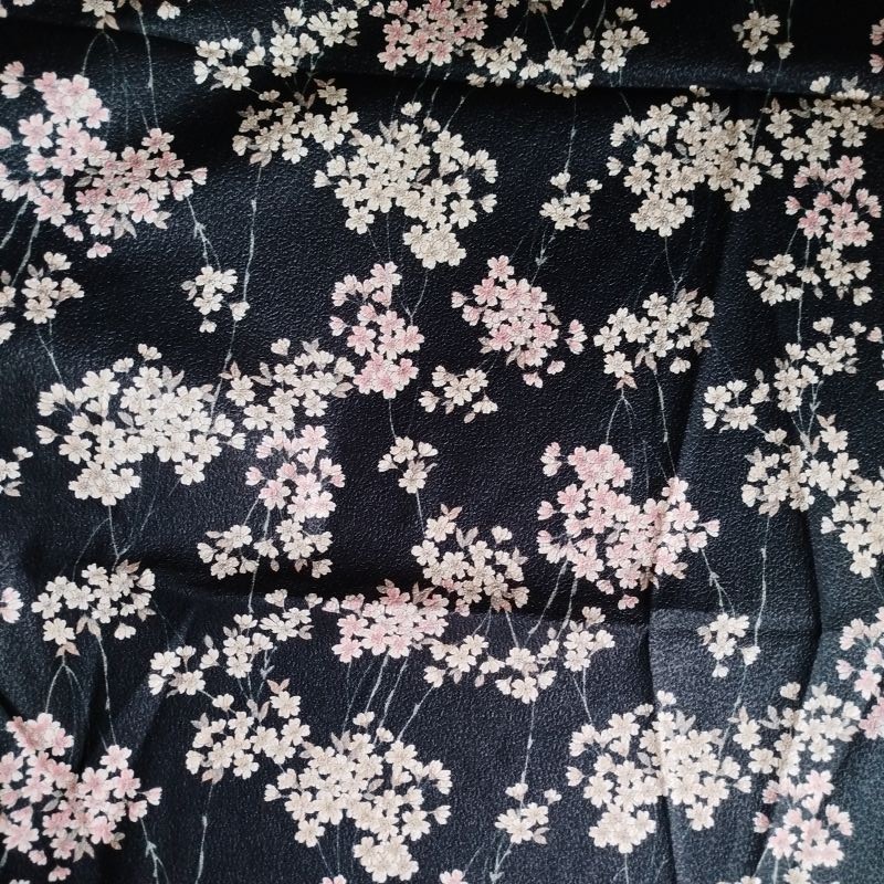 Japanese cotton 100cm Cherry blossoms black