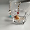 Earrings goldfish and bubble