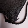 Mini shoulder bag -Seigaiha waves Black