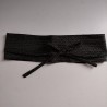 Obi belt in japanese cotton -Seigaiha nero