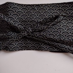 Obi belt in japanese cotton -Seigaiha nero