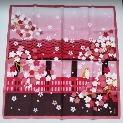 Furoshiki 50cm- Cherry blossoms and cat