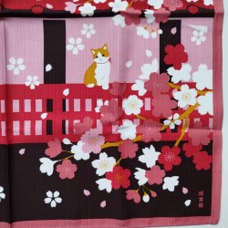 Furoshiki 50cm- Cherry blossoms and cat