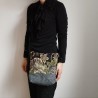 Mini shoulder bag -black yuzen and sayagata