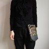 Mini shoulder bag -black yuzen and sayagata