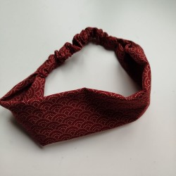 Hair turban Seigaiha bordeaux