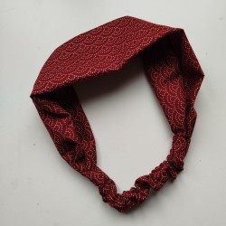 Hair turban Seigaiha bordeaux