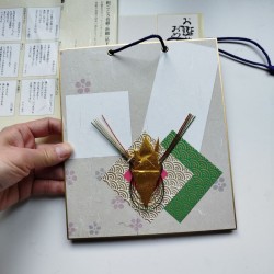 Shikishi message board with Crane