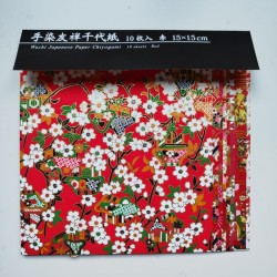 Origami Washi yuzen Rosso