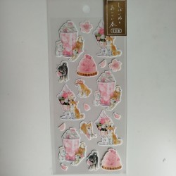 Stickers Shiba-inu and sweets